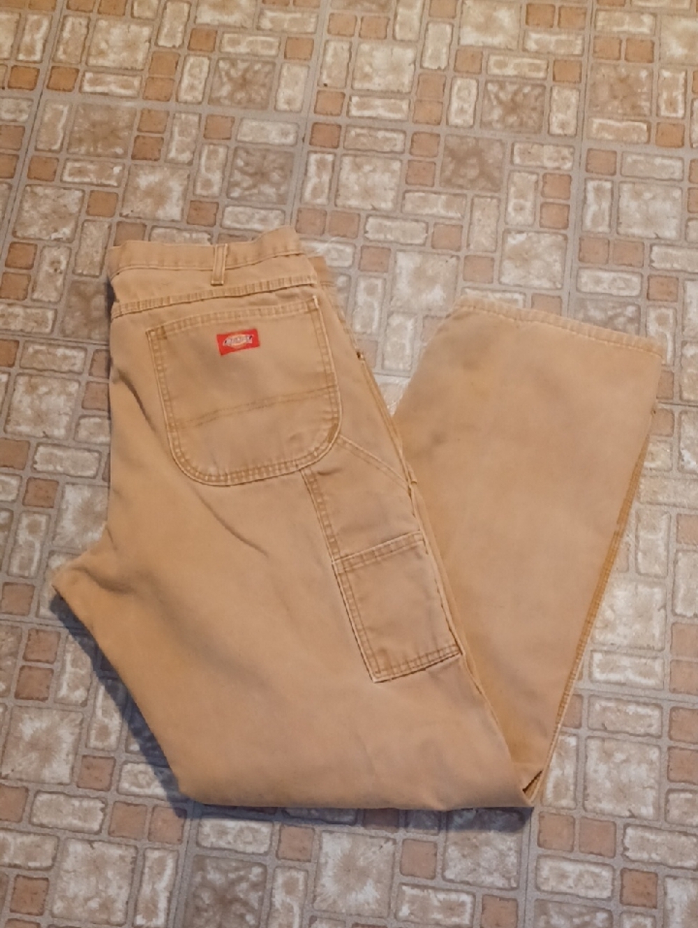 Dickies Men's Tan Cargo Work Pants with Utility Pockets 36x34